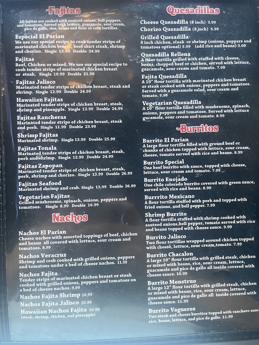 El Parian Mexican Food Menu - Image 3